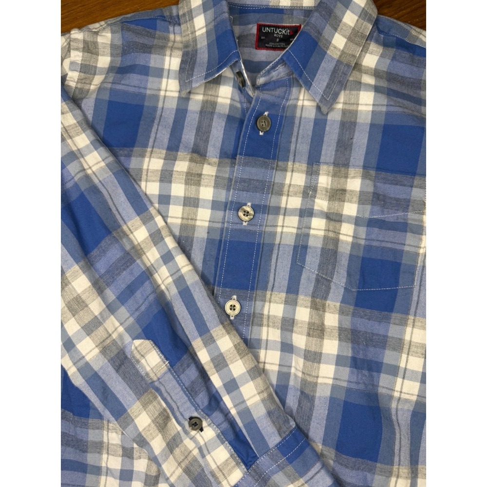Boys UNTUCKit long sleeve button up sZ 8 classic school Easter wedding attire‎